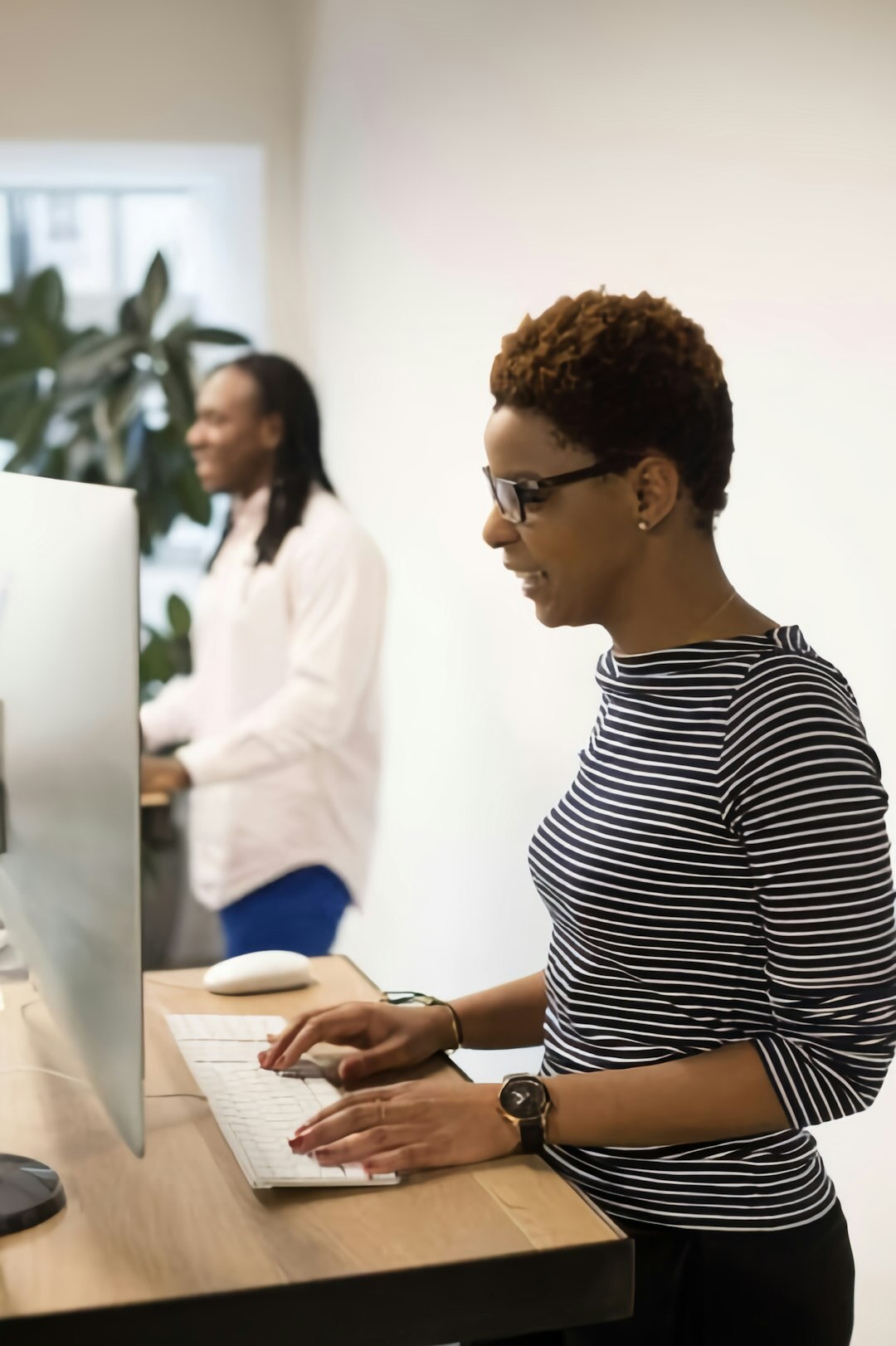 office workers at computers