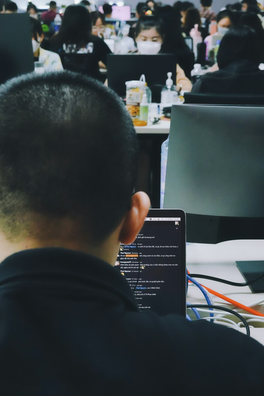 corporate team collaborating on code